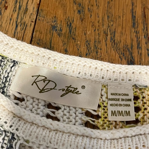 RD STYLE - Chandail léger à rayures ajourées - Taille M - Picture 2 of 7